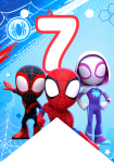 Banderin número 7 Banderines Spidey and his Amazing Friends imprimible gratis Banderin número 7 Banderines Spidey and his Amazing Friends imprimible gratis